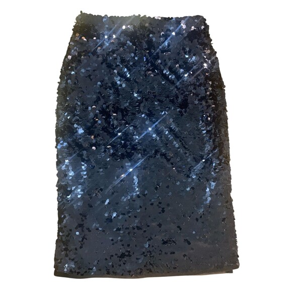 Halogen Skirt Womens Small Blue Sequin Pencil Party Mini New Sparkle Statement - Picture 1 of 7